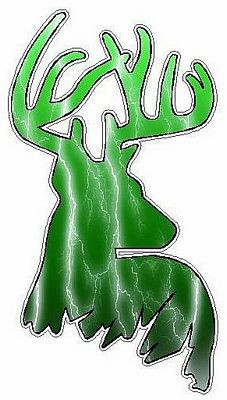 Deer Head Decal 44 - Lightning Green