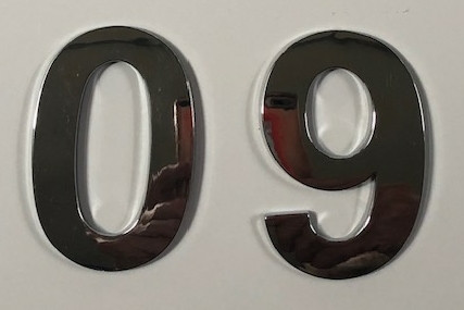 Style 8 Chrome XLG Block Numbers 0-9 3.2"