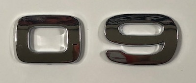Style 9 Euro Extended Chrome Numbers 0-9 1.2"