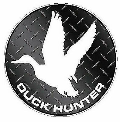Duck Hunter Circle Decal 88 - Diamondplate Black