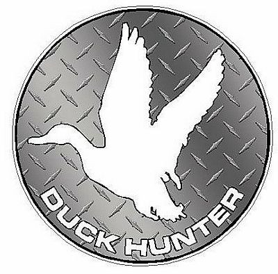Duck Hunter Circle Decal 88 - Diamondplate Silver