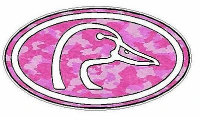 Duck Hunting Oval Decal 66 - Camo Pink