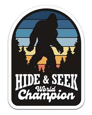 Bigfoot Hide and Seek World Champion Sasquatch Retro hunting Sticker