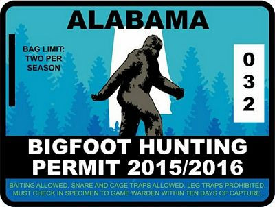 ALABAMA BIGFOOT HUNTING STICKER