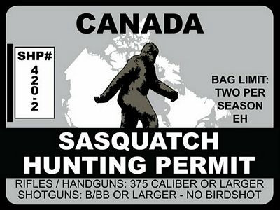 CANADA GRAY BIGFOOT HUNTING STICKER