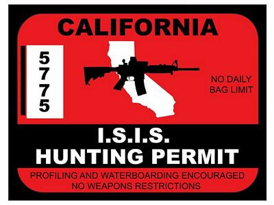 ISIS CALIFORNIA PERMIT HUNTING STICKER