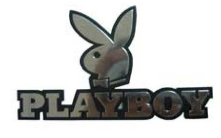 Playboy Script Chrome Emblem