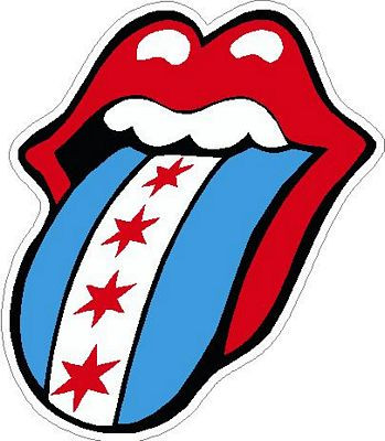 Illinois CHICAGO FLAG ROLLING STONES TOUNG STICKER
