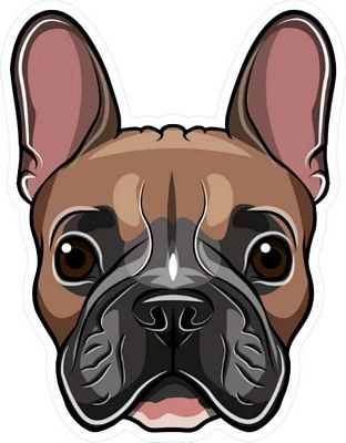 FRENCH BULLDOG HEAD DOG STICKER