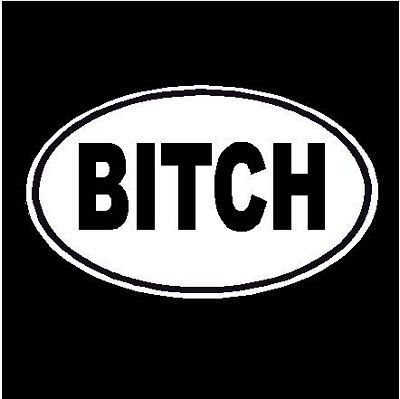 Bitch Oval Dog Decal