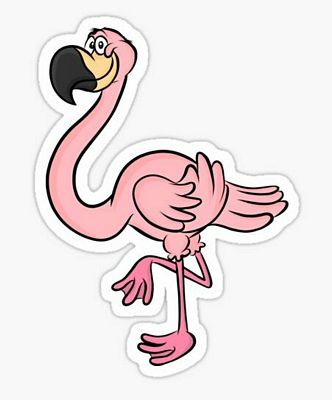 Flamingo Cartoon Animal Bird Sticker