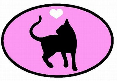 Cat Decal oval PINK