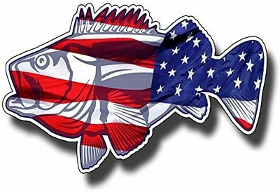 bass FISH USA FLAG FILL sticker LEFT