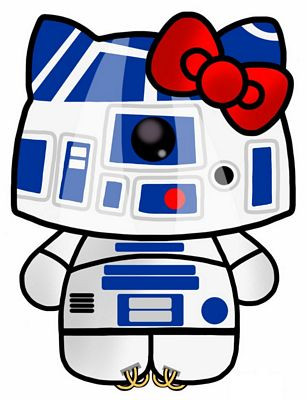 Kitty R2D2 Sticker
