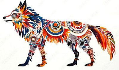 Native American spirit wolfe Indian sticker 2