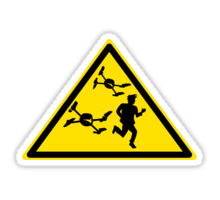 drone zone triangle sticker