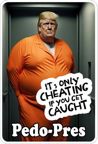pedo-pres TRUMP caught cheating sticker