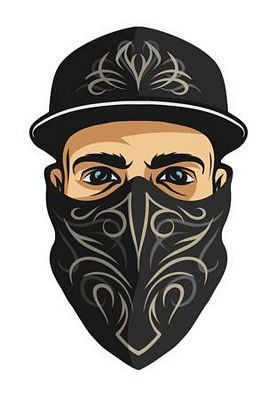 thug WITH MASK GUY DECAL