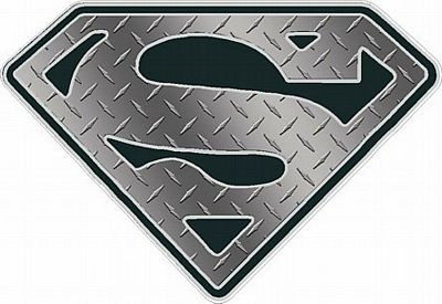Superman Shield DIAMOND PLATE Gray