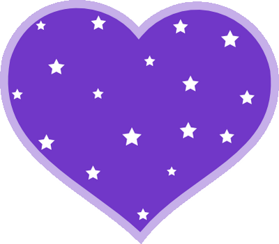 Heart Color Decal Purple with Stars Decal