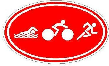 Oval Running Decals Tri Logo Sticker L