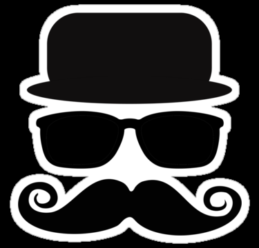 Diecut Color Moustache Stickers 6