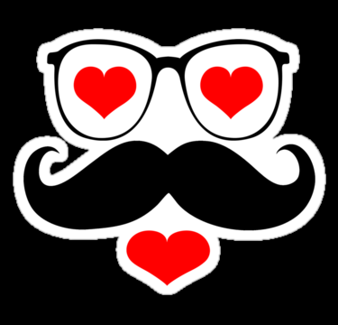 Diecut Color Moustache Stickers 7