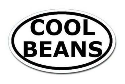 cool beans bumper oval sticker