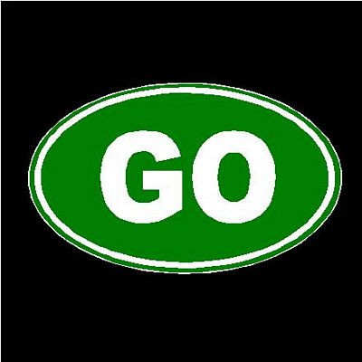 3 Go Oval Decal