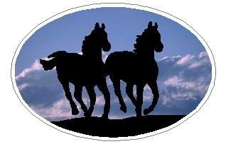 Oval Running Horse Decal 16