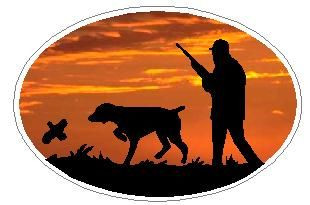 Oval Hunting Dog Decal 01