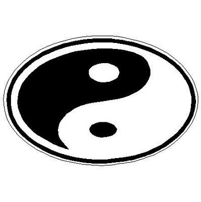 Yin Yang Oval Decal 17d