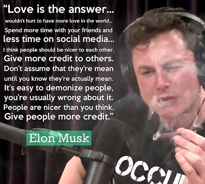 Elon LOVE IS THE ANSWER John Lennon Smokes Weed Too Sticker