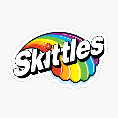 SKITTLES RAINBOW CANDY LOGO STICKER