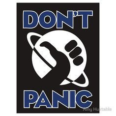 dont panic BLUE WHITE STICKER