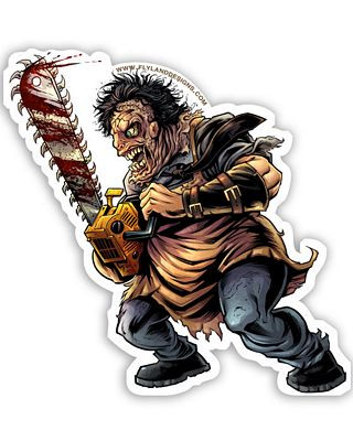 LEATHERFACE CHAINSAW STICKER 2