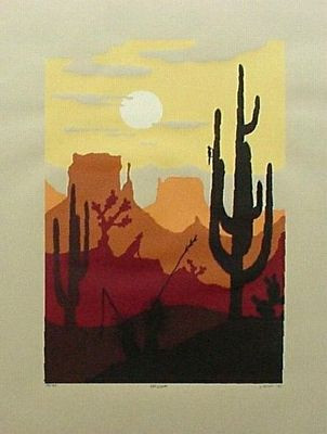 20x26 Arizona Landscape Silk Screen Print