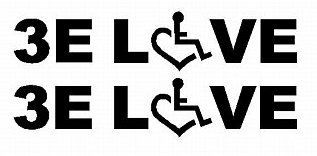 3E LOVE 4 pair of diecut decals