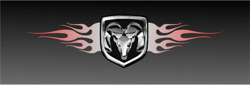 DODGE Red Rear Window Graphic