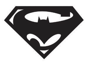 superman batman logo diecut decal
