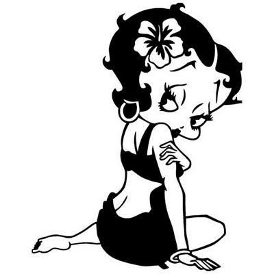 Betty Boop hawiaan Vinyl Funny Sticker