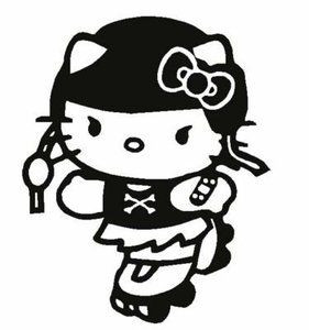 HK Roller Derby Car Girl Decal Vinyl Sticker