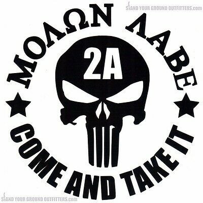 Molon Labe Come And Take It AR15 Punisher DIE CUT DECAL