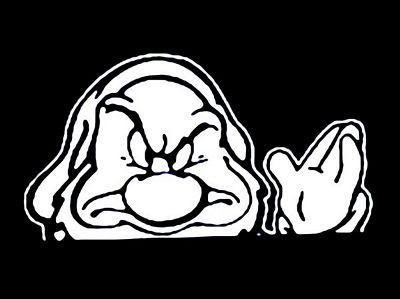 Grumpy Peek Aboo Decal Stickert