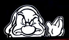 Grumpy Window Decal Peekaboo 1407