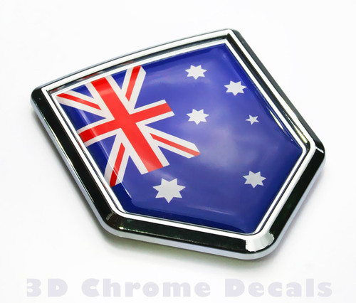 Australia Flag Car Chrome Emblem 3D Decal Sticker