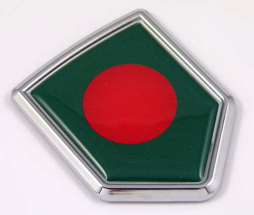 Bangladesh 3D Chrome Flag Crest Emblem Car Decal