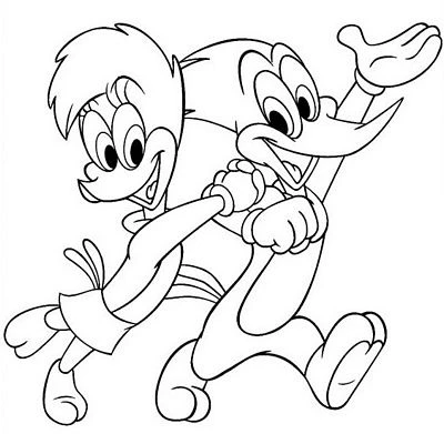 Woody Woodpecker and Girlfriend Adhesive Vinyl Decal Sticker 3