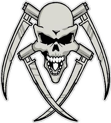 Edward Scissors Skull Color Decal