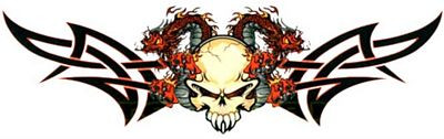 Skull Double Dragon Decal Sticker